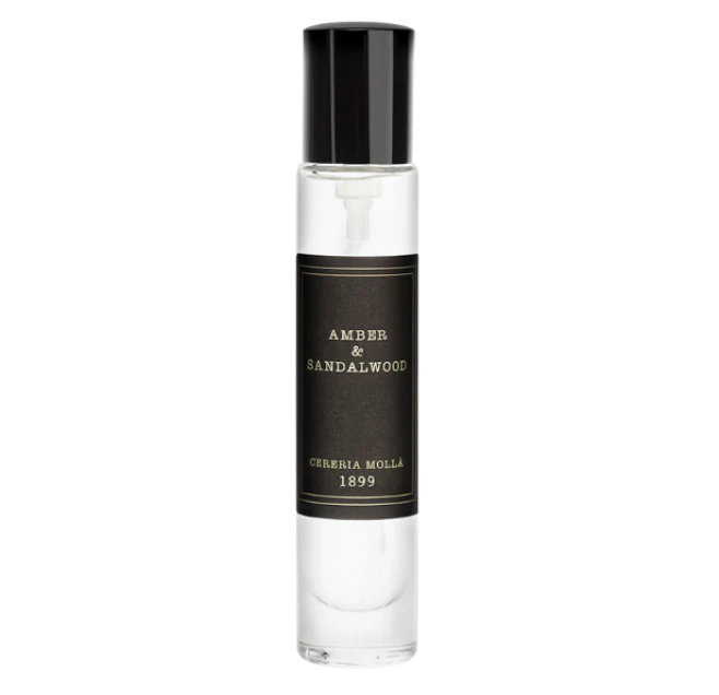 Cereria Molla Travel Size Room Mist & Body Spray – .5oz – Amber & Sandalwood - Image 2