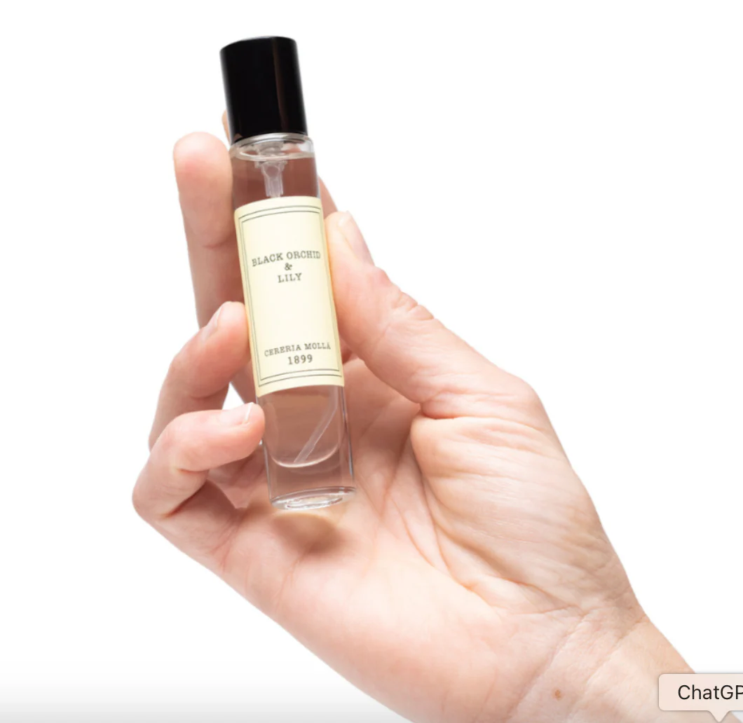 Cereria Molla Travel Size Room Mist & Body Spray – .5oz – Black Orchid & Lily - Image 3