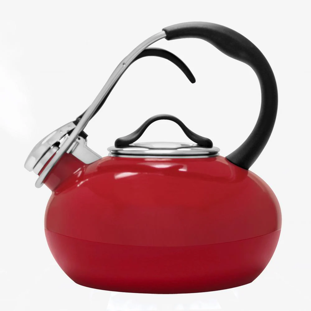 Chantal Classic Loop Whistling Tea Kettle, Enamel-on-Steel 1.8 Qt. - Chili Red - Image 2