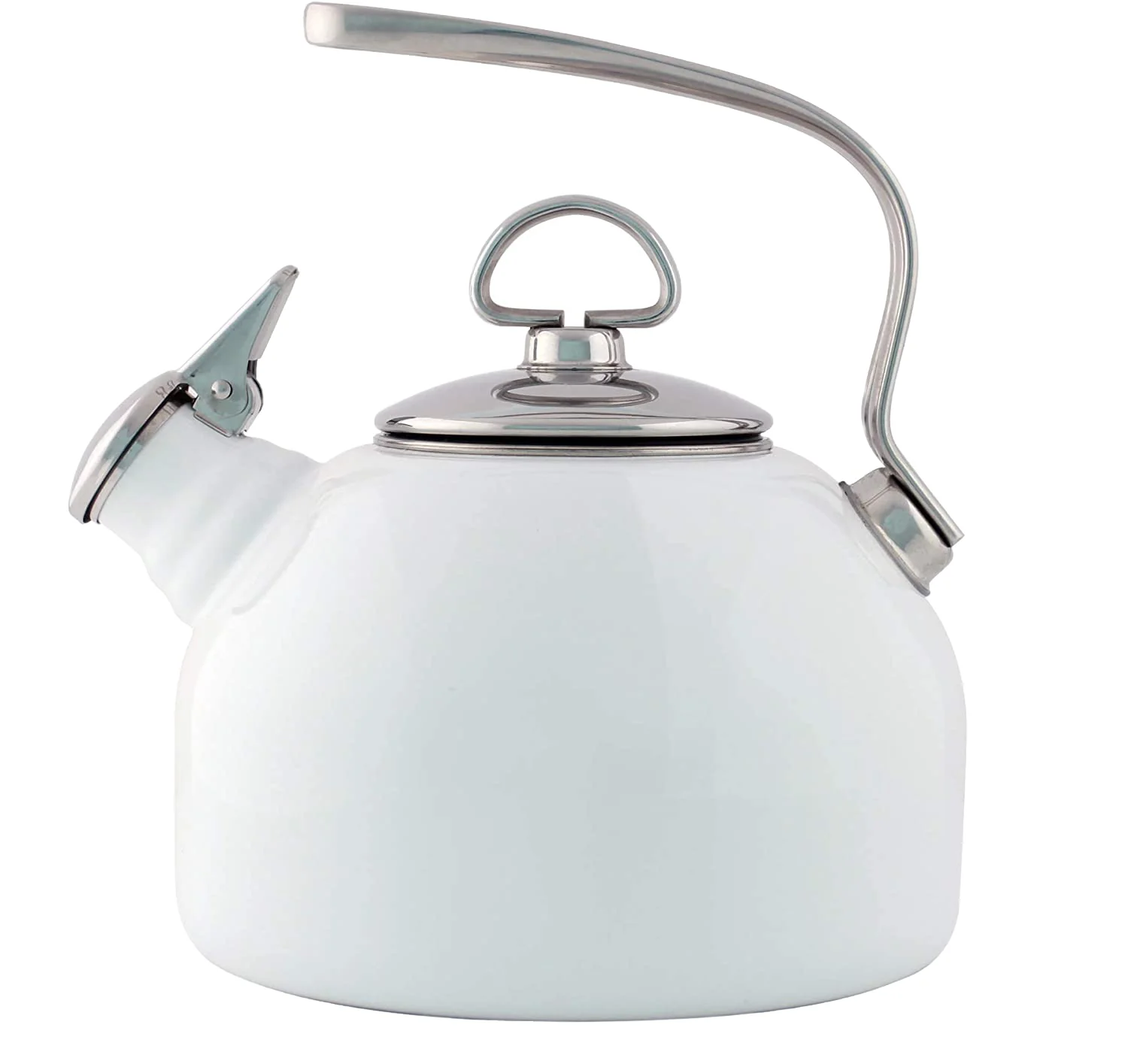 Chantal Classic Harmonica Whistle Tea Kettle - Enamel-on-Steel – 1.8 Qt. - White