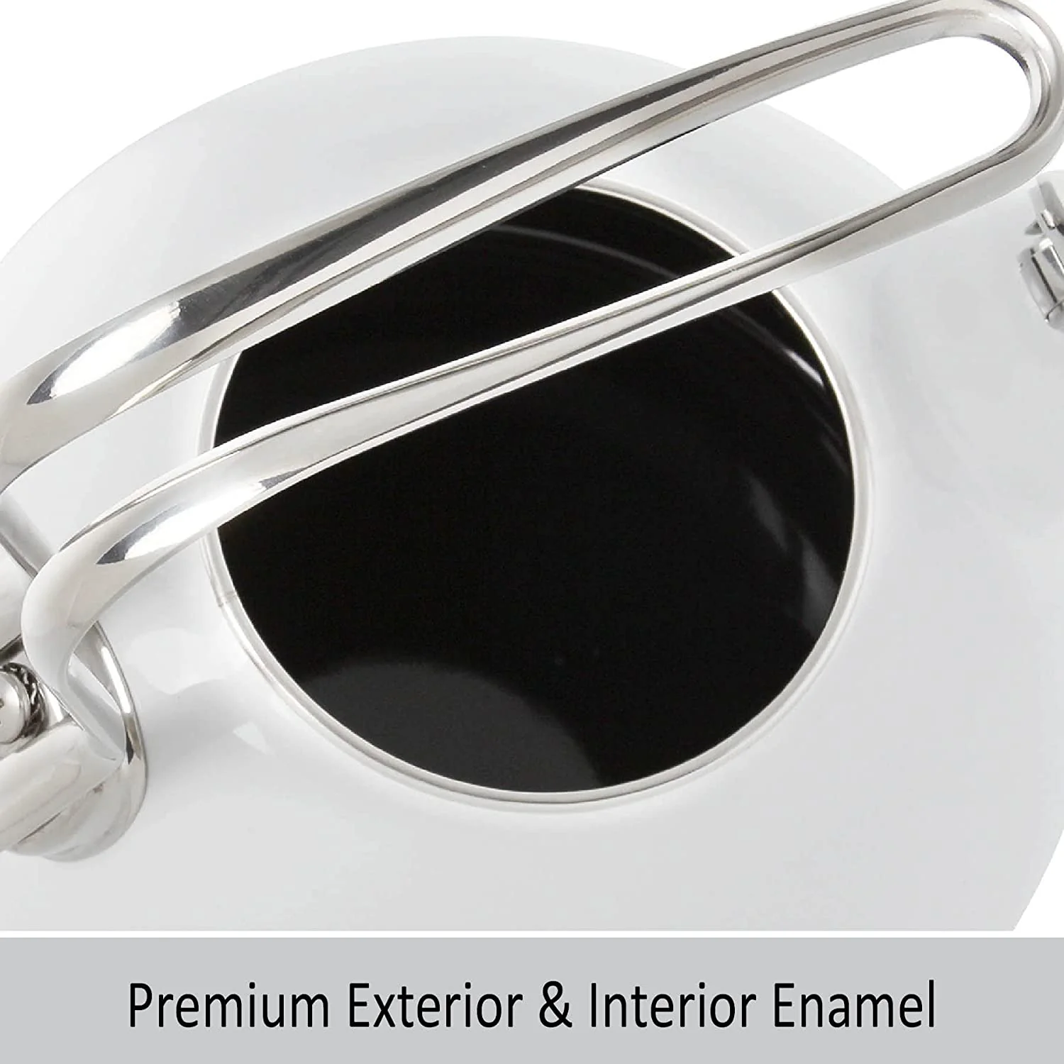Chantal Classic Harmonica Whistle Tea Kettle - Enamel-on-Steel – 1.8 Qt. - White - Image 4