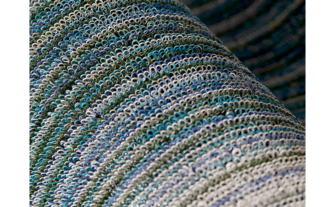 Chilewich Fade Shag Woven Door Mat – Lagoon – 24" x 36" - Image 2