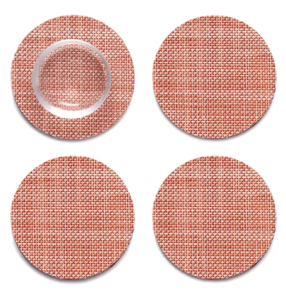 Chilewich Mini Basketweave Coasters - Clay – Set of 4 - Image 2