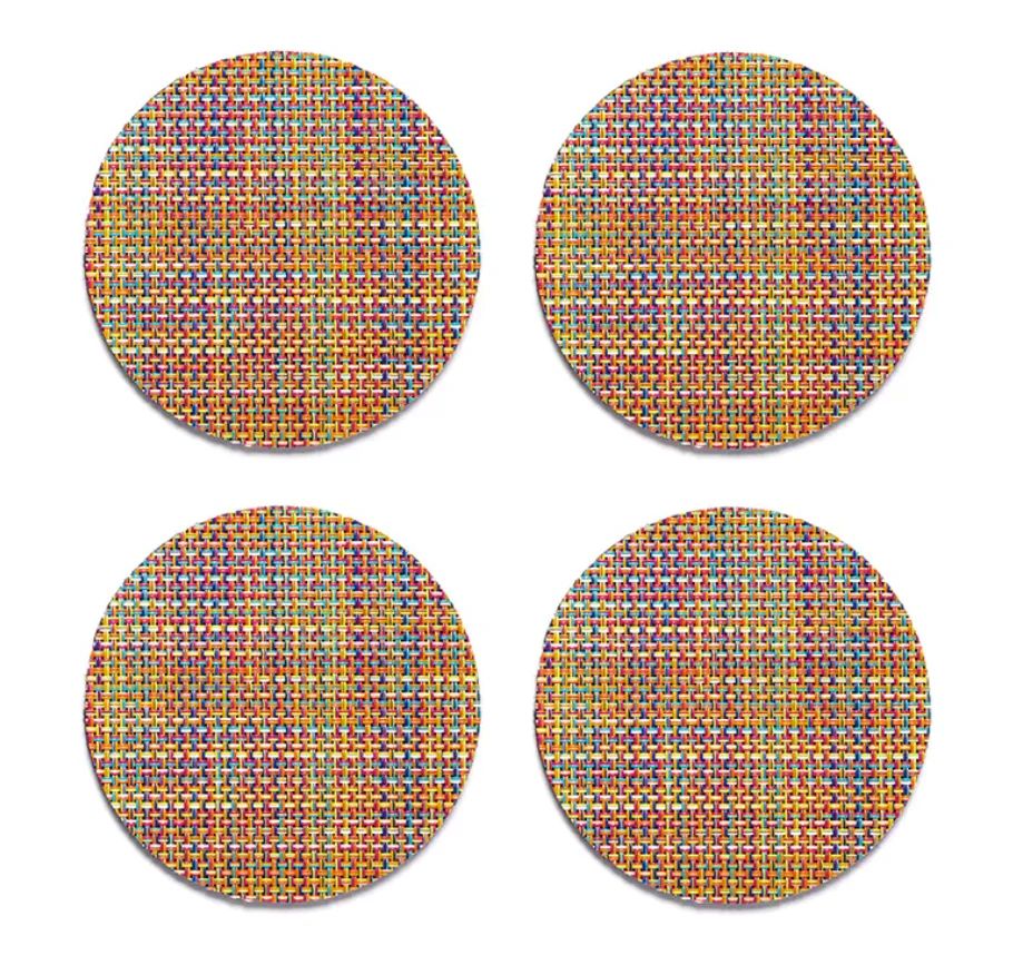 Chilewich Mini Basketweave Coasters - Confetti – Set of 4 - Image 2