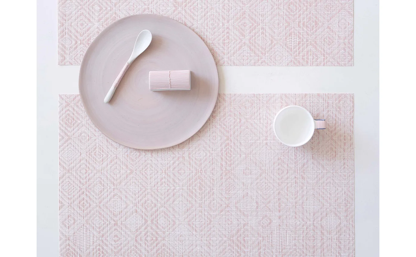 Chilewich Mosaic Rectangle Placemat – Pink Lemonade - Image 2