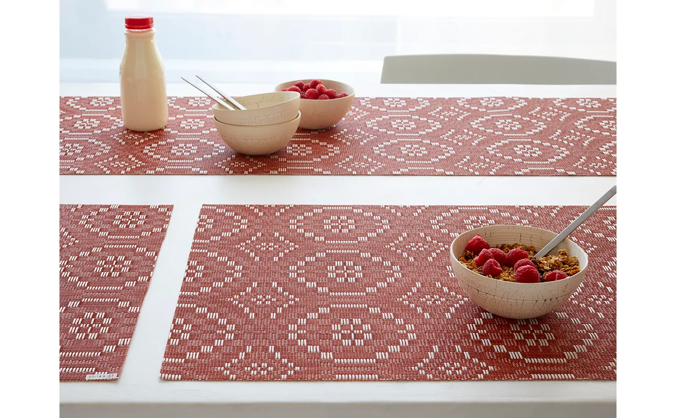 Chilewich Overshot Rectangle Place Mat – Paprika - Image 2
