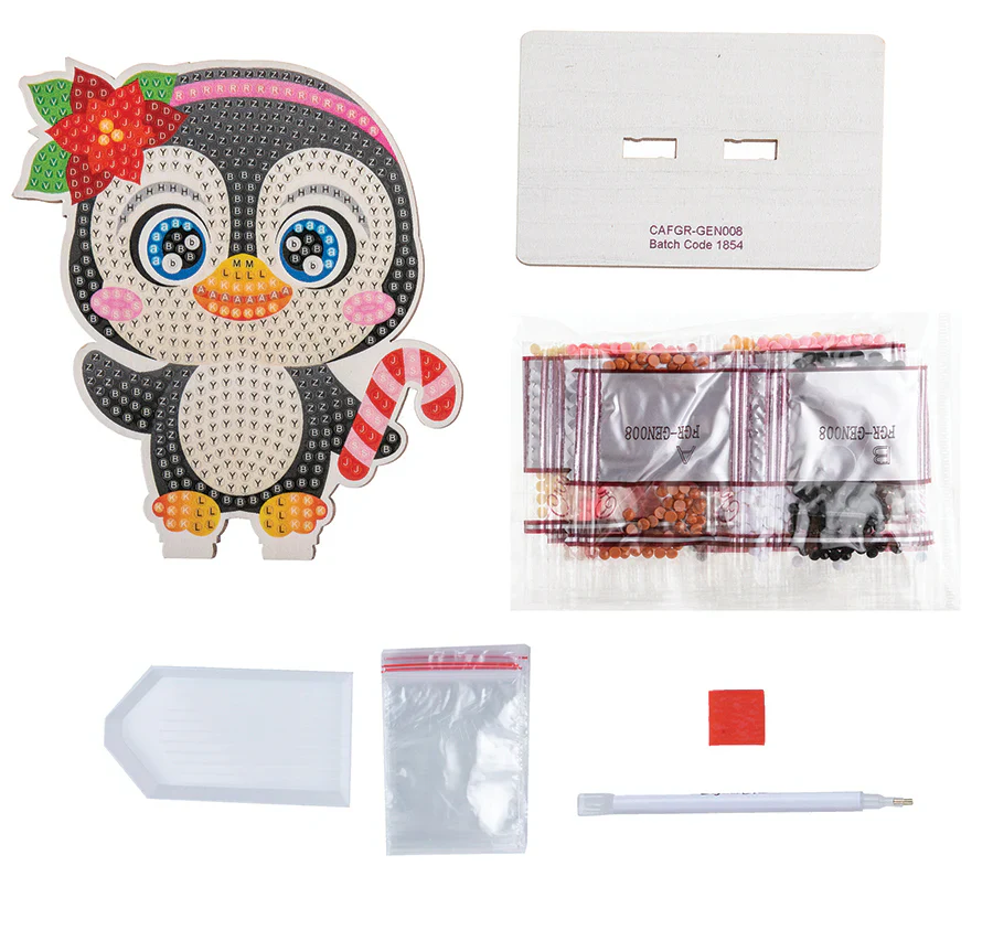 Chrystal Art Craft Kit – Festive Buddies – Penguin - Image 3