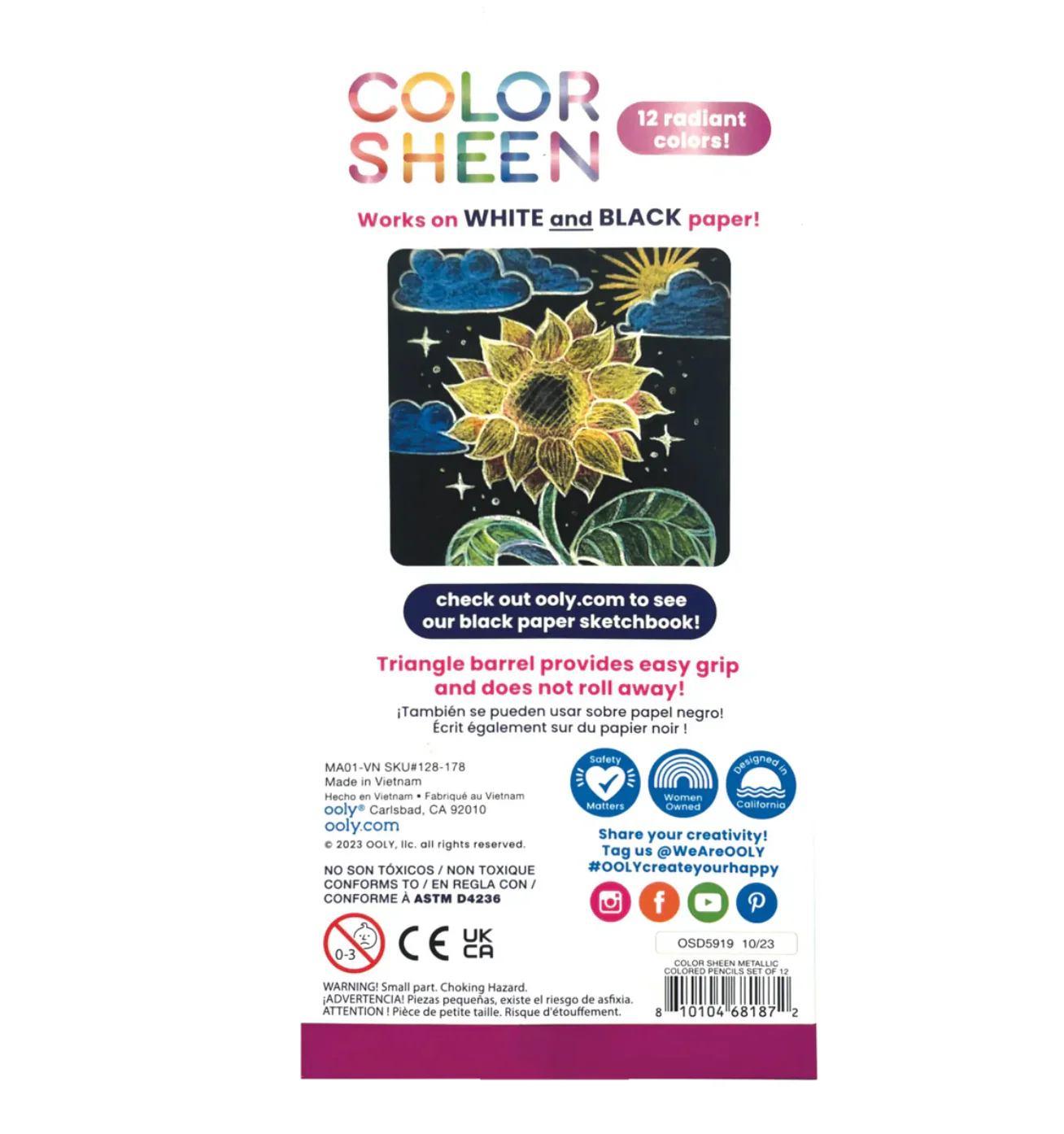 Color Sheen Metallic Colored Pencils - Set of 12 - Image 4