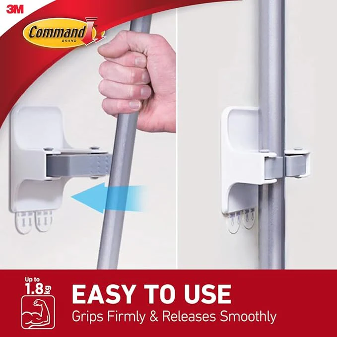 Command Broom and Mop Grippers Wall Hook - Image 2