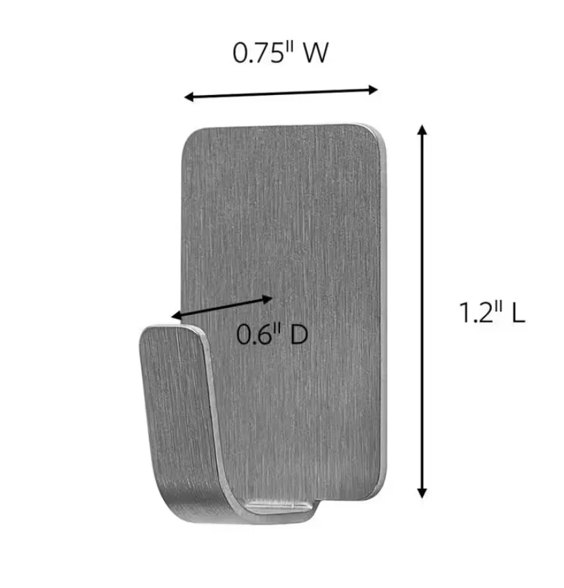 Command Stainless Steel Hooks With Strips – Small – 4-Pk. - Image 2