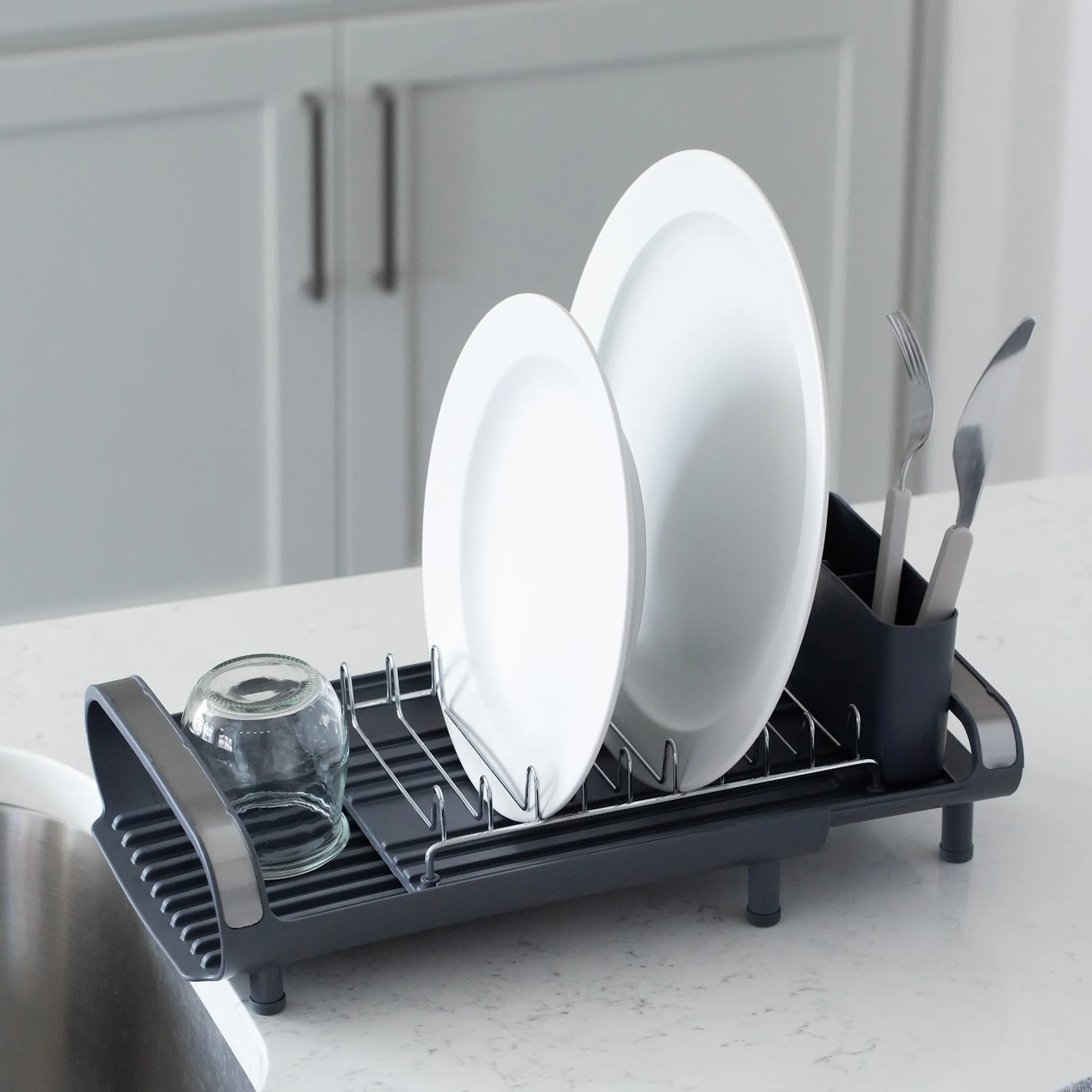 Compact Expanding Dish Rack - Grey - Image 3