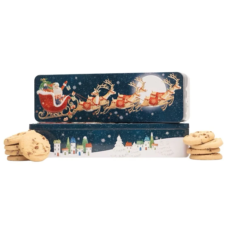 Cookie Filled Christmas Flying Santa Tin โ 12" x 4" โย 8oz - Image 2