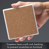 CounterArt Natural Marble Cork Backed Stone Coasters – "Bee" – Set of 4 - Image 4