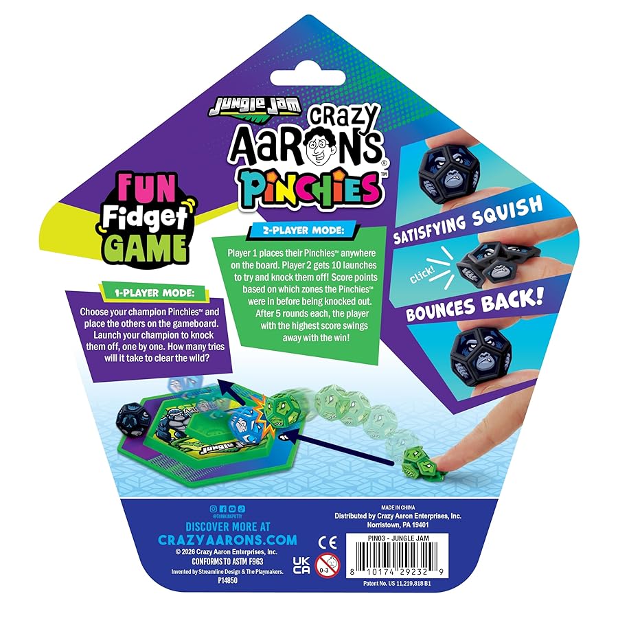 Crazy Aarons Pinchies β Squeezable Fidget Friends β Jungle Jam - Image 7