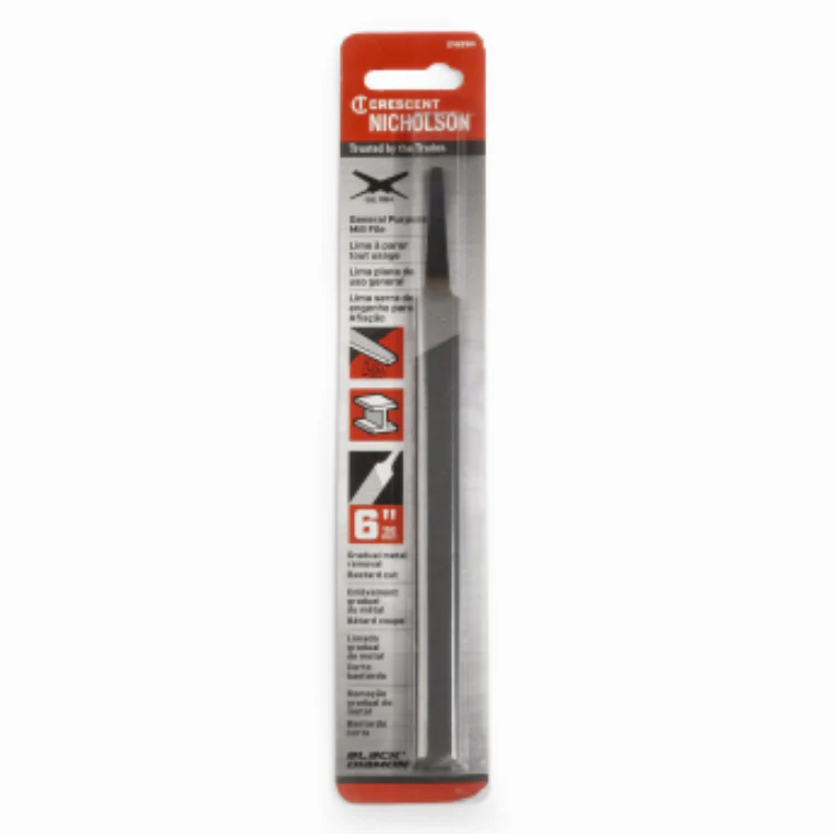 Crescent Nicholson Mill Bastard File – Single Cut – 6in.