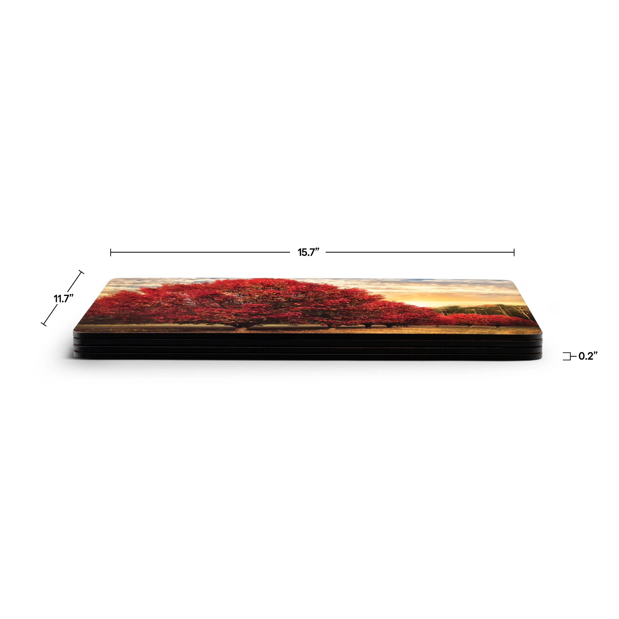 Crimson Trees Cork Bottom Hard Placemats – Set of 4 - Image 5