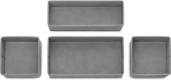 Crosshatch Gray Drawer Organizers – Set of 4 - Image 3
