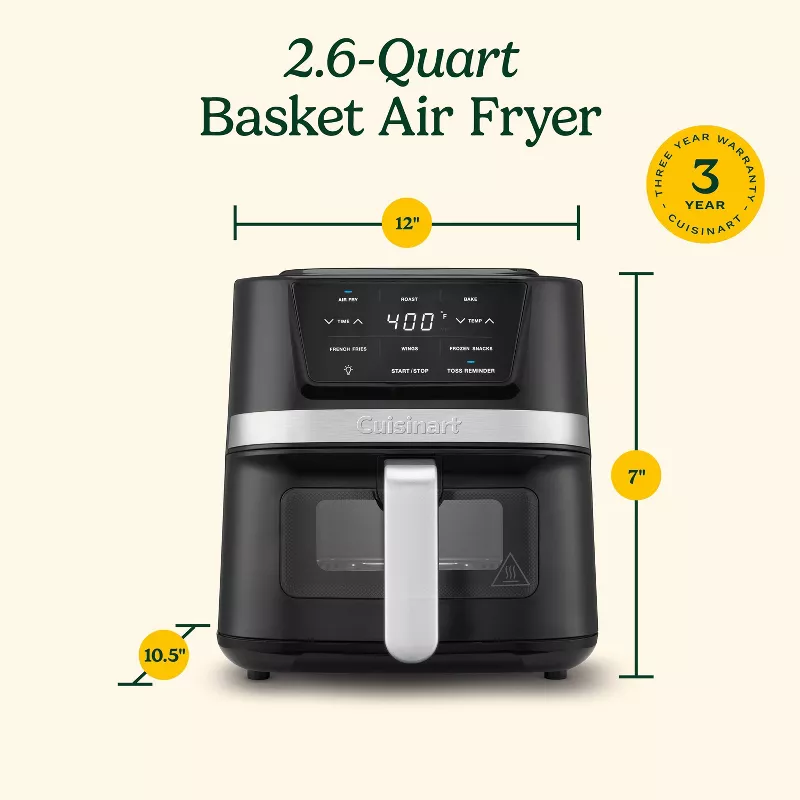Cuisinart Basket Air Fryer Stainless & Black– 2.6qt - Image 4