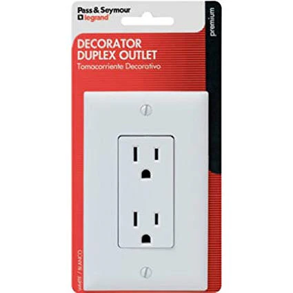 Decorator Duplex Standard Outlet Receptacle – White