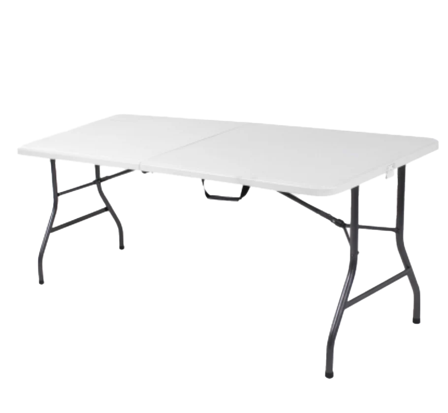 Deluxe Resin Top Folding Table in White – 30 x 72" – Upper East Side Delivery only