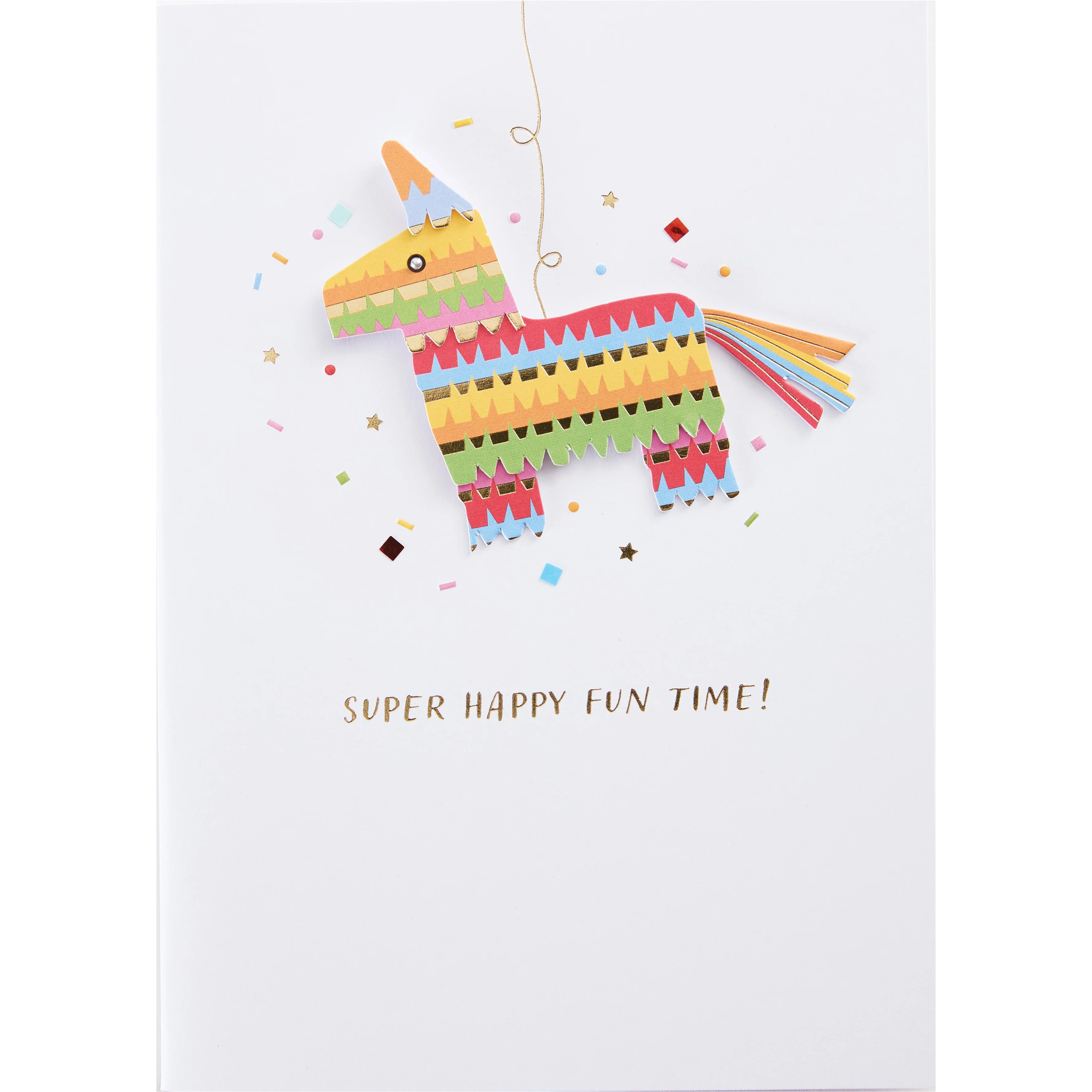Design Design Handcrafted Birthday Card – Fringed Pinata – 1 Card & 1 Envelope