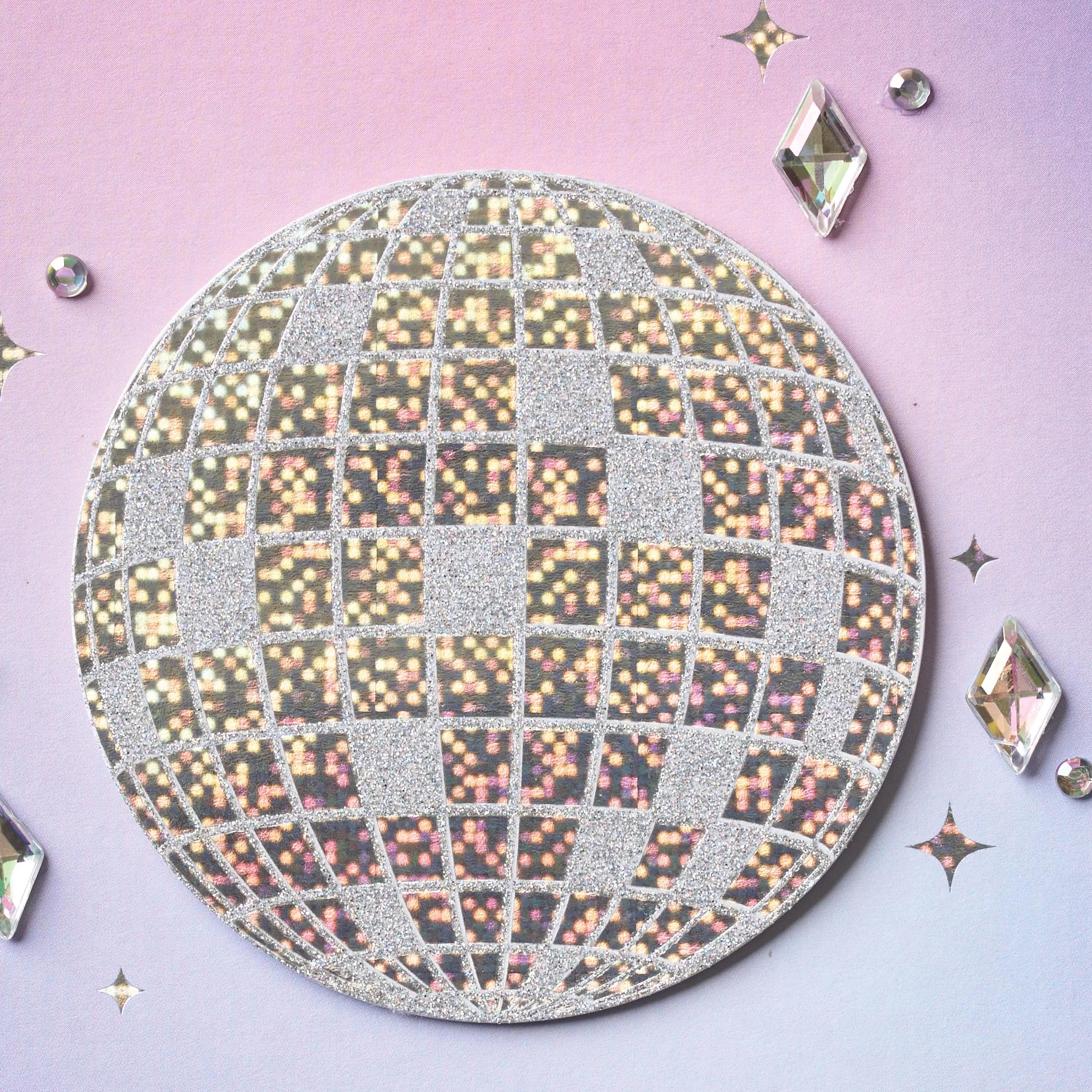 Design Design Handcrafted Birthday Card – Glitzy Disco Ball – 1 Card & 1 Envelope - Image 2