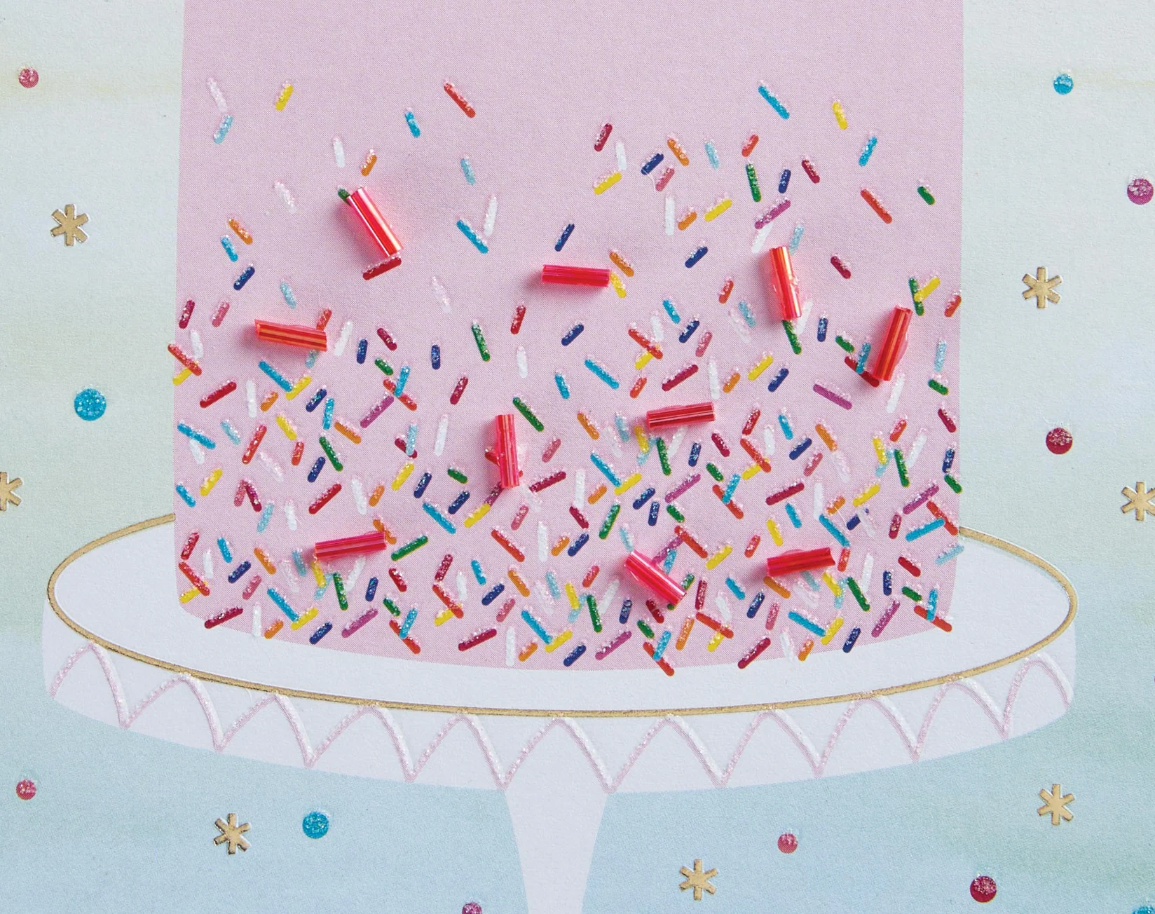Design Design Handcrafted Birthday Card – Sprinkles Cake – 1 Card & 1 Envelope - Image 2