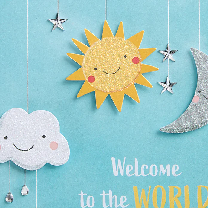 Design Design Handcrafted Card – Baby Sky Mobile – 1 Card & 1 Envelope - Image 2
