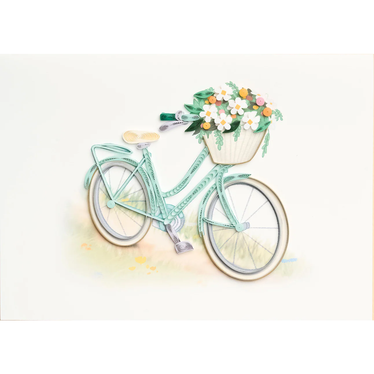 Design Design Handcrafted Card β Vintage Flower Bicycle β 1 Card & 1 Envelope