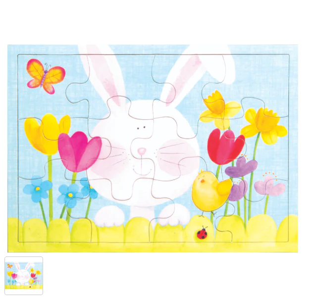 Design Design Handcrafted Easter Bunny Puzzle Card– 1 Card & 1 Envelope