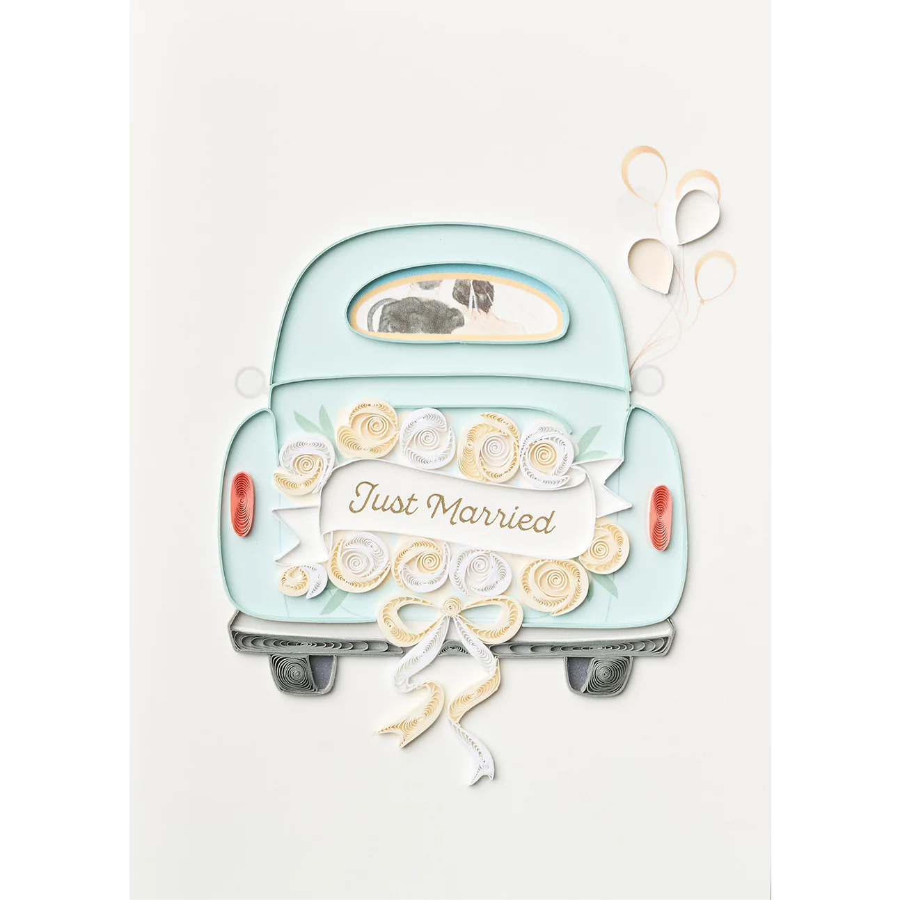 Design Design Handcrafted Wedding Card –Newlywed Car Ride – 1 Card & 1 Envelope