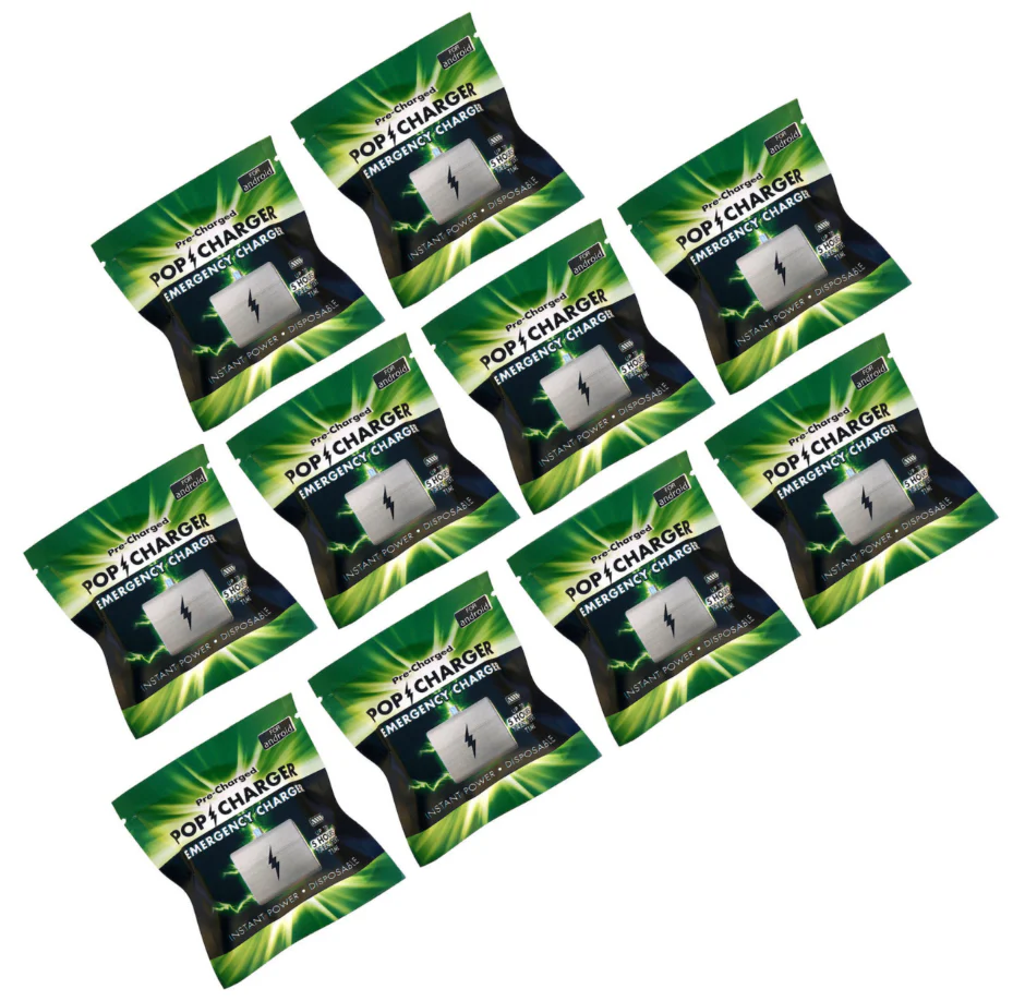 Disposable Battery Backup Pop Charger – USB-C – Android and iPhone 15+ – Pack of 10
