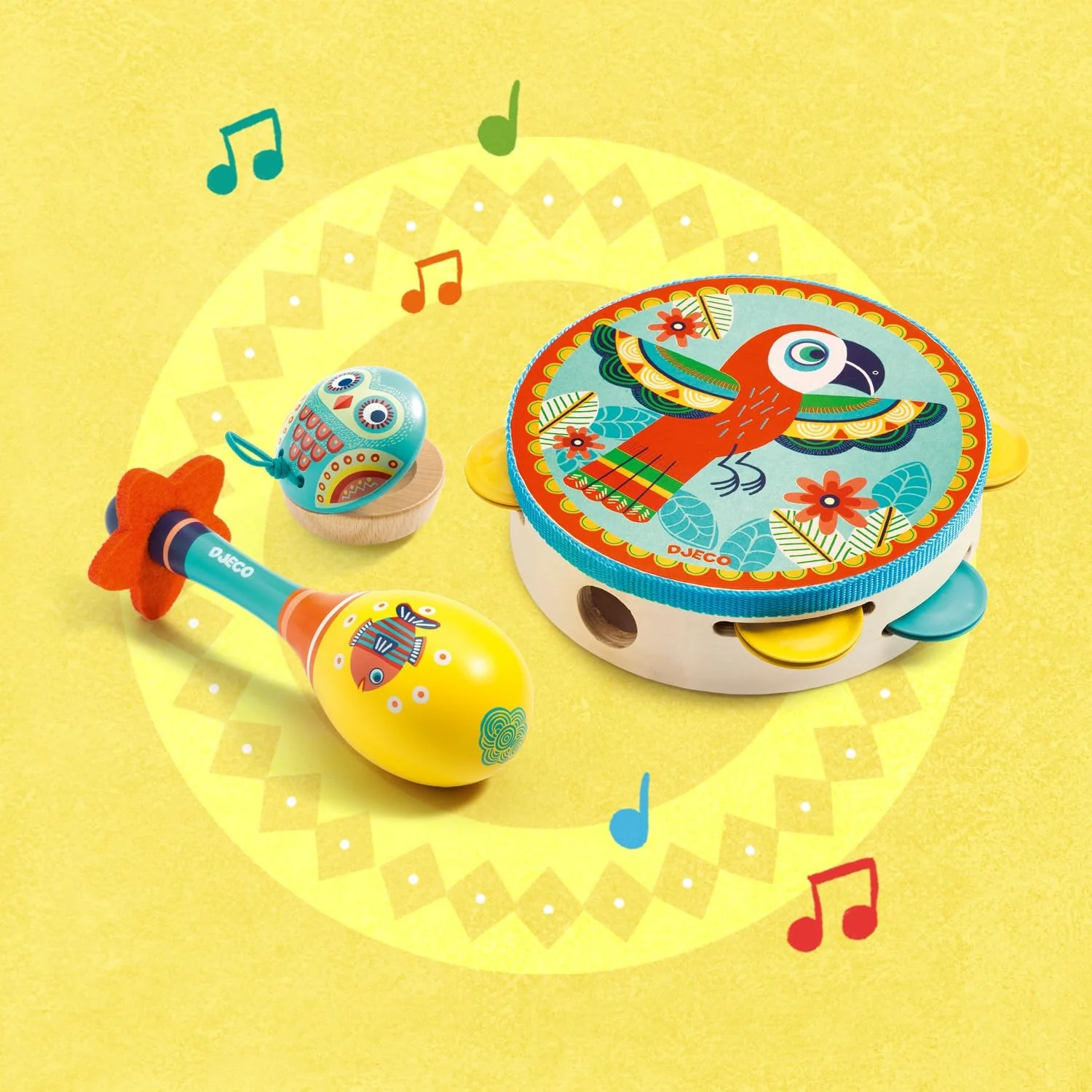 Djeco Animambo – Tambourine | Maraca | Castanet – Music Instrument Set - Image 3