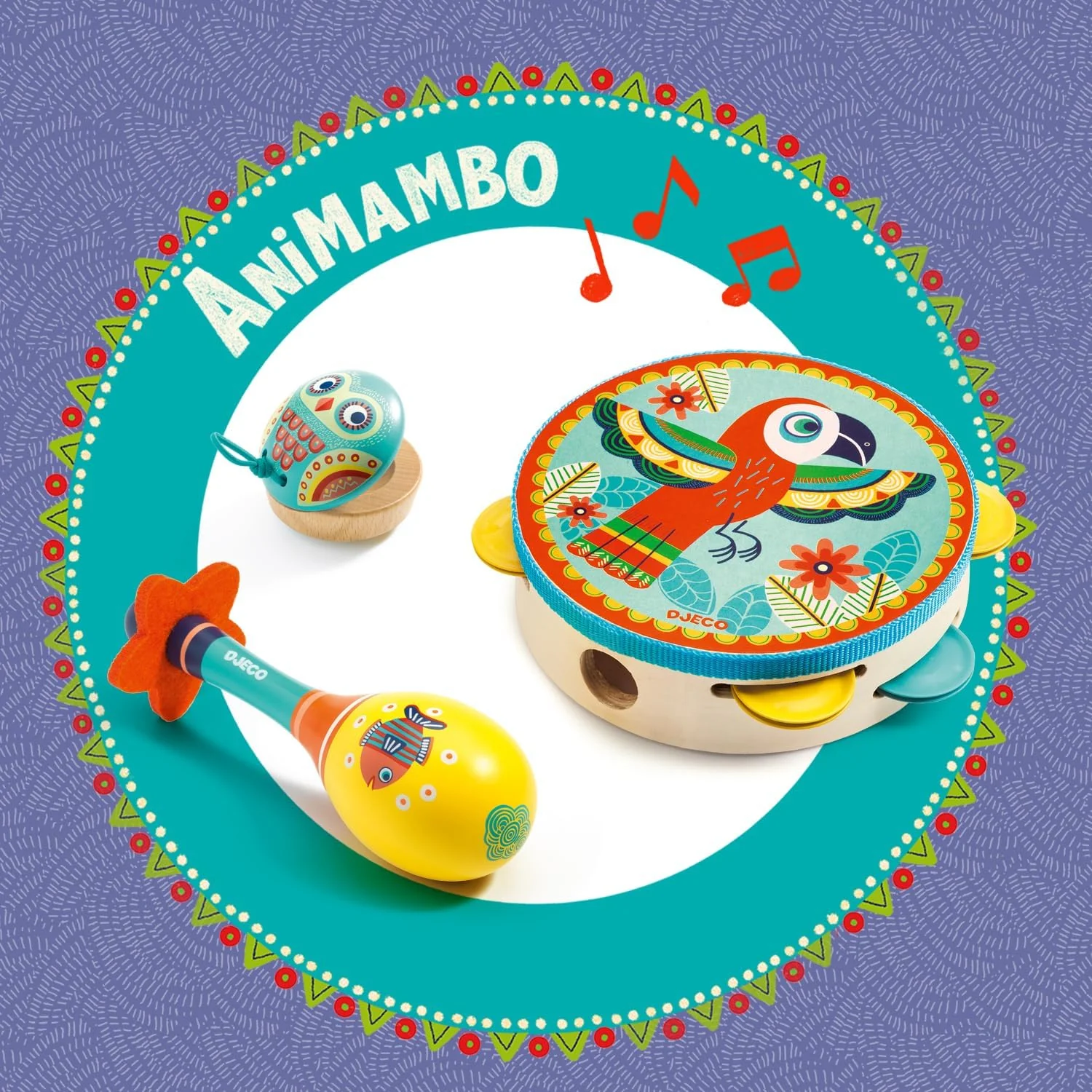 Djeco Animambo – Tambourine | Maraca | Castanet – Music Instrument Set - Image 4