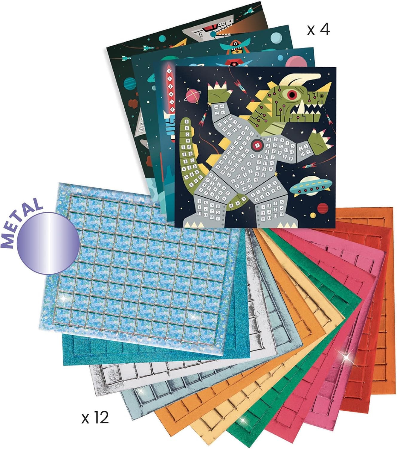 Djeco Battle Sticker Mosaic Craft Kit β Space - Image 2
