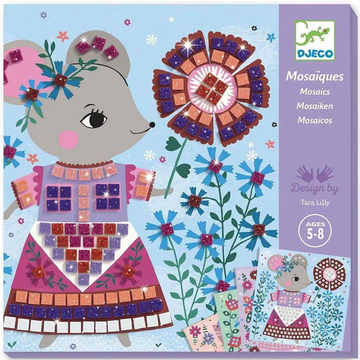 Djeco Mosaic Glitter Craft  Kit  – Lovely Pets
