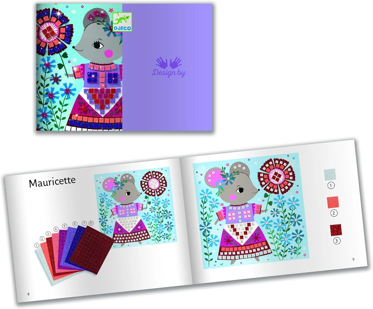 Djeco Mosaic Glitter Craft  Kit  – Lovely Pets - Image 4