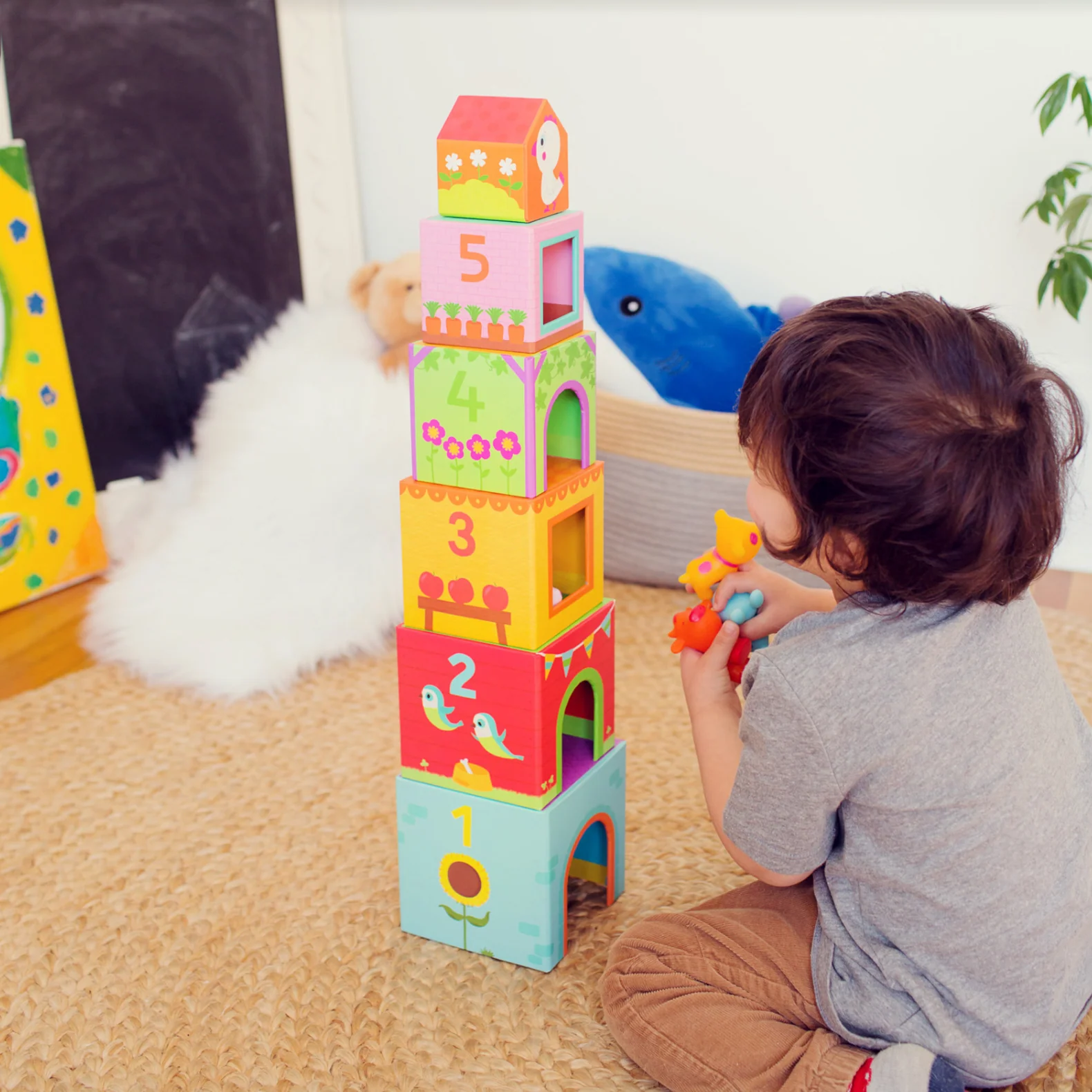 Djeco Topanifarm Towers and Blocks Set - Image 5