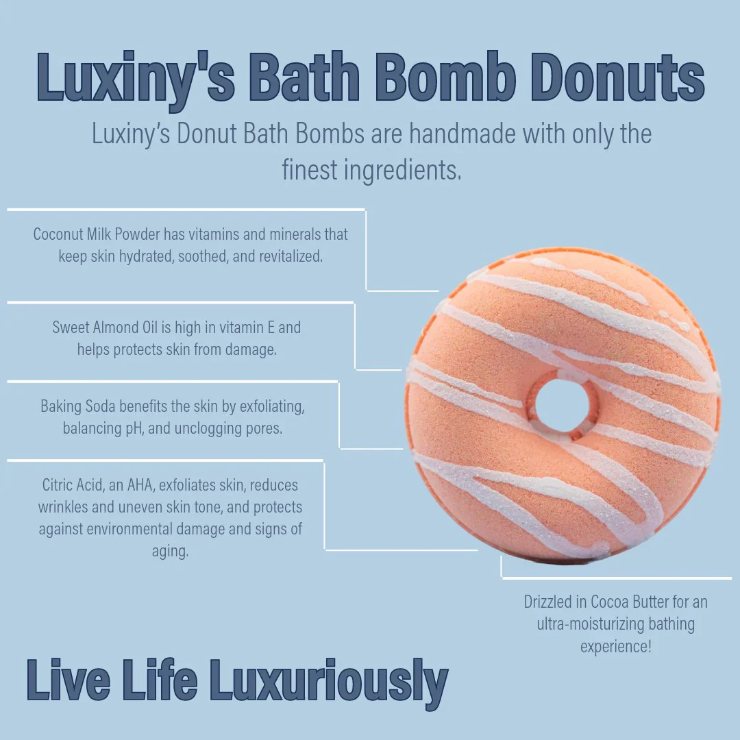 Donut Shape Scented Bath Bombs - Peach - Image 4