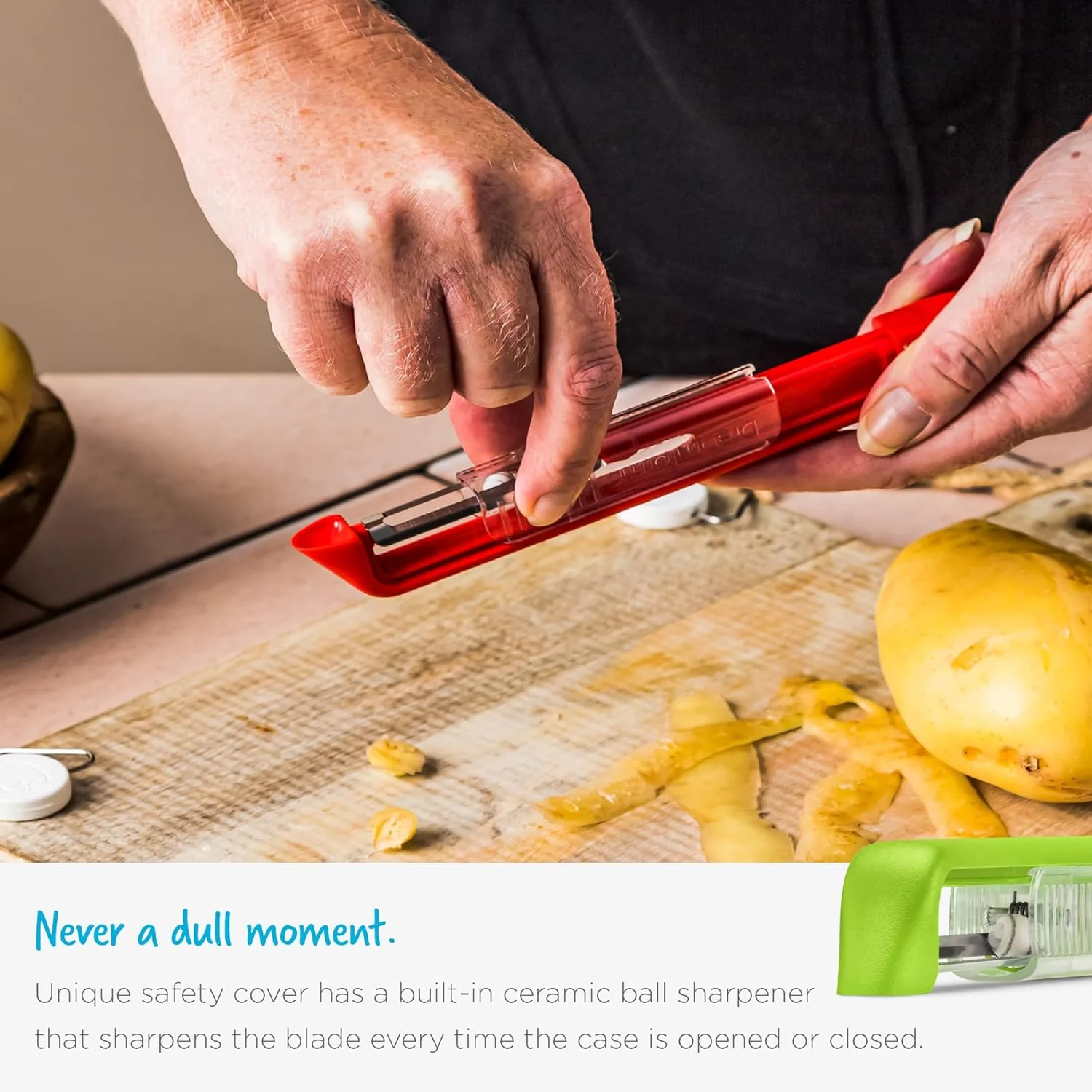 Dreamfarm Sharple Always Sharp Safety Vegetable Peeler – Red - Image 6