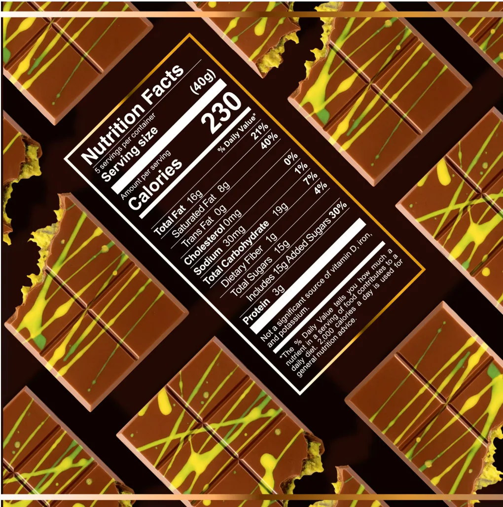 Dubai Milk Chocolate Bar - Handcrafted Pistachio Creme - Crispy Knafeh β 200g ** - Image 2