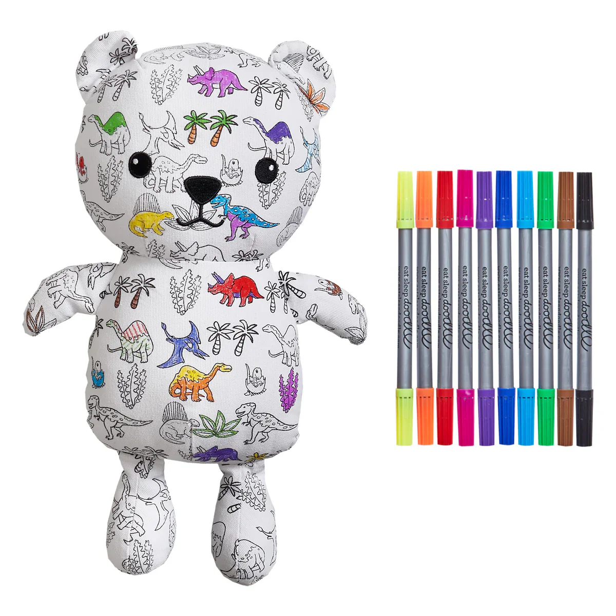 Eat Sleep Doodle – Artie Bear Color-in Dinosaur Teddy Bear
