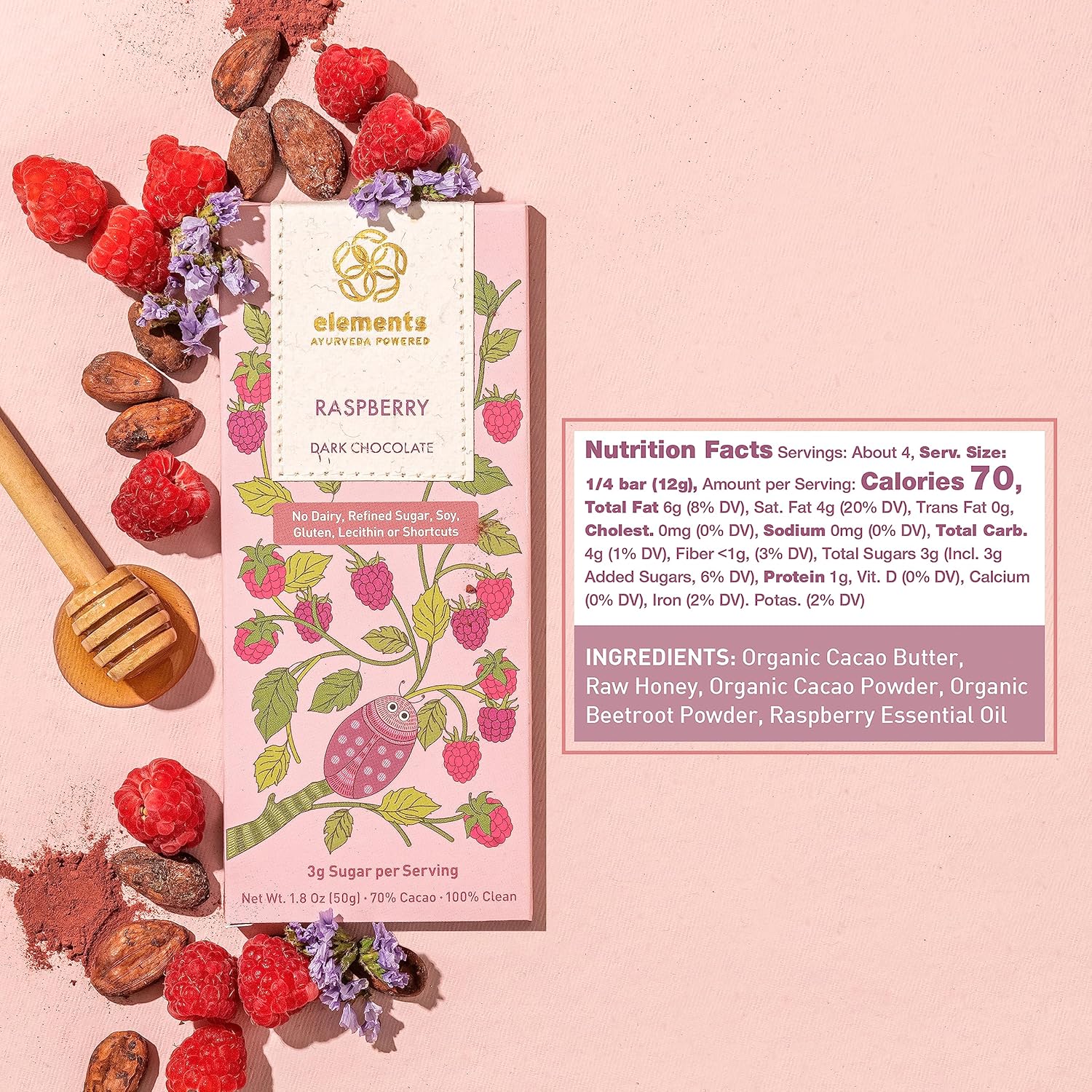 Elements Truffles Chocolate Bar – 1.8 oz. – Rasberry ** - Image 3