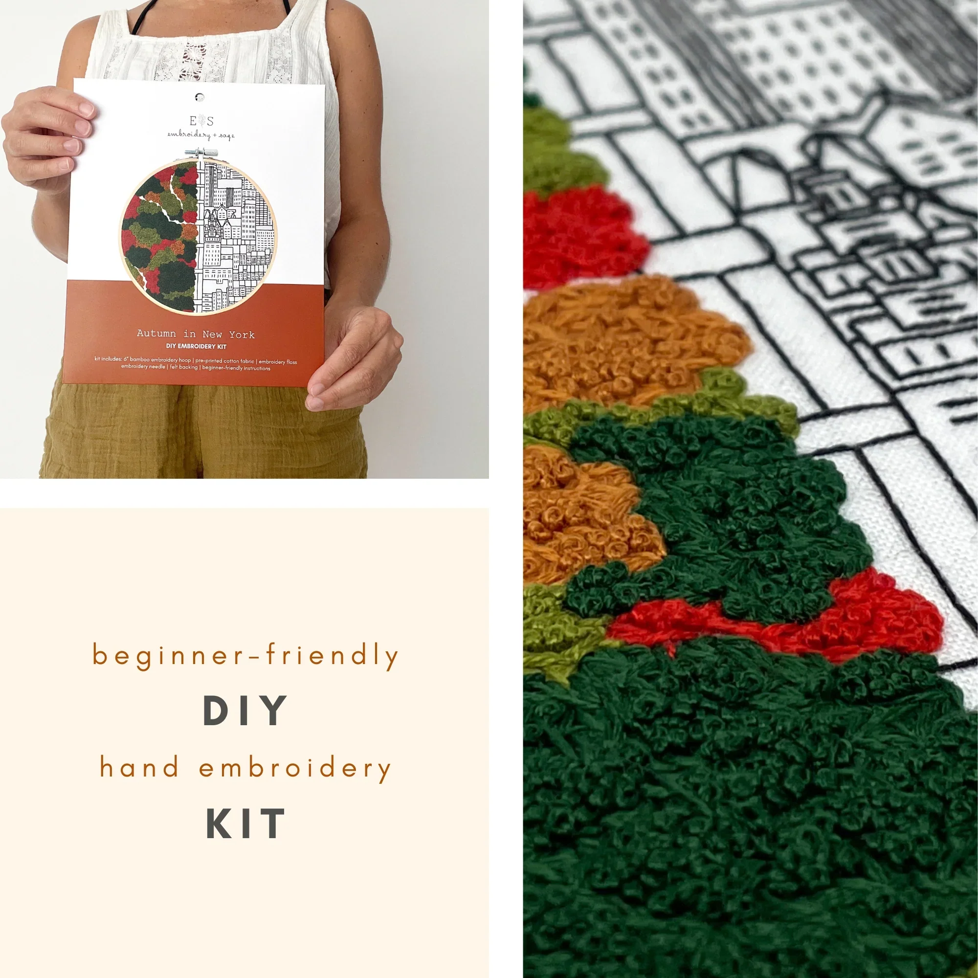 Embroidery & Sage – Autumn In NY - Embroidery Kit - Image 4