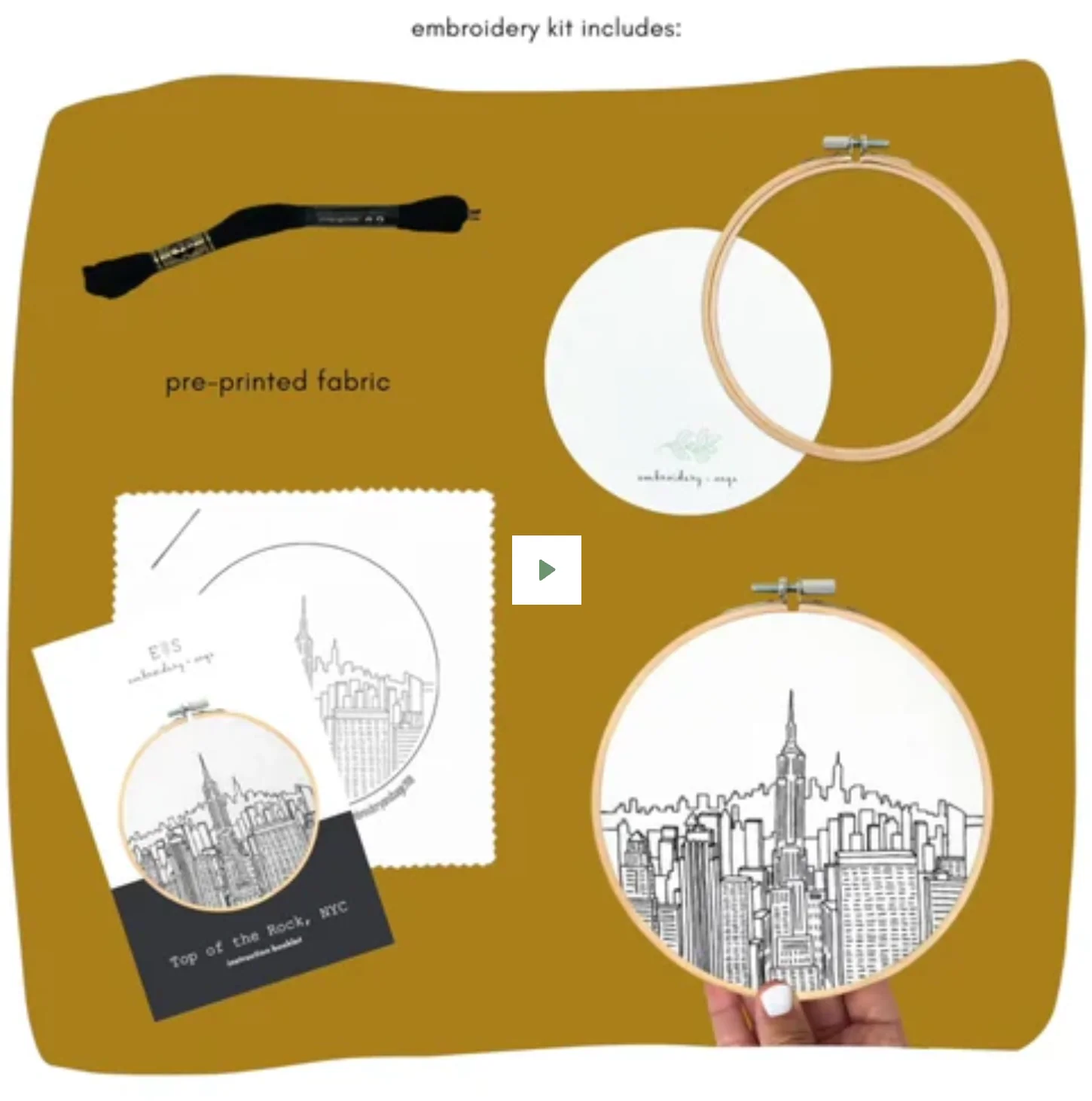 Embroidery & Sage – Top Of The Rock NYC - Embroidery Kit - Image 3