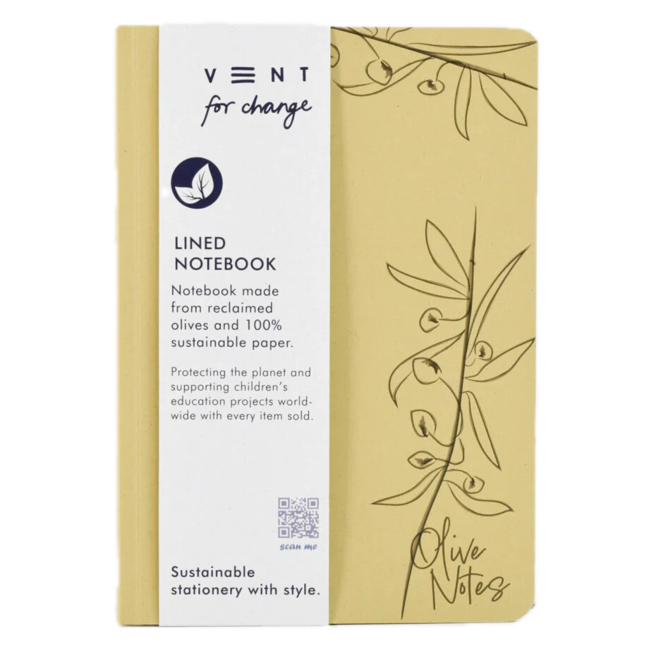 Vent For Change Enviro A5 Notebook – Made from Olives – 6" x 8" – 120 Pages