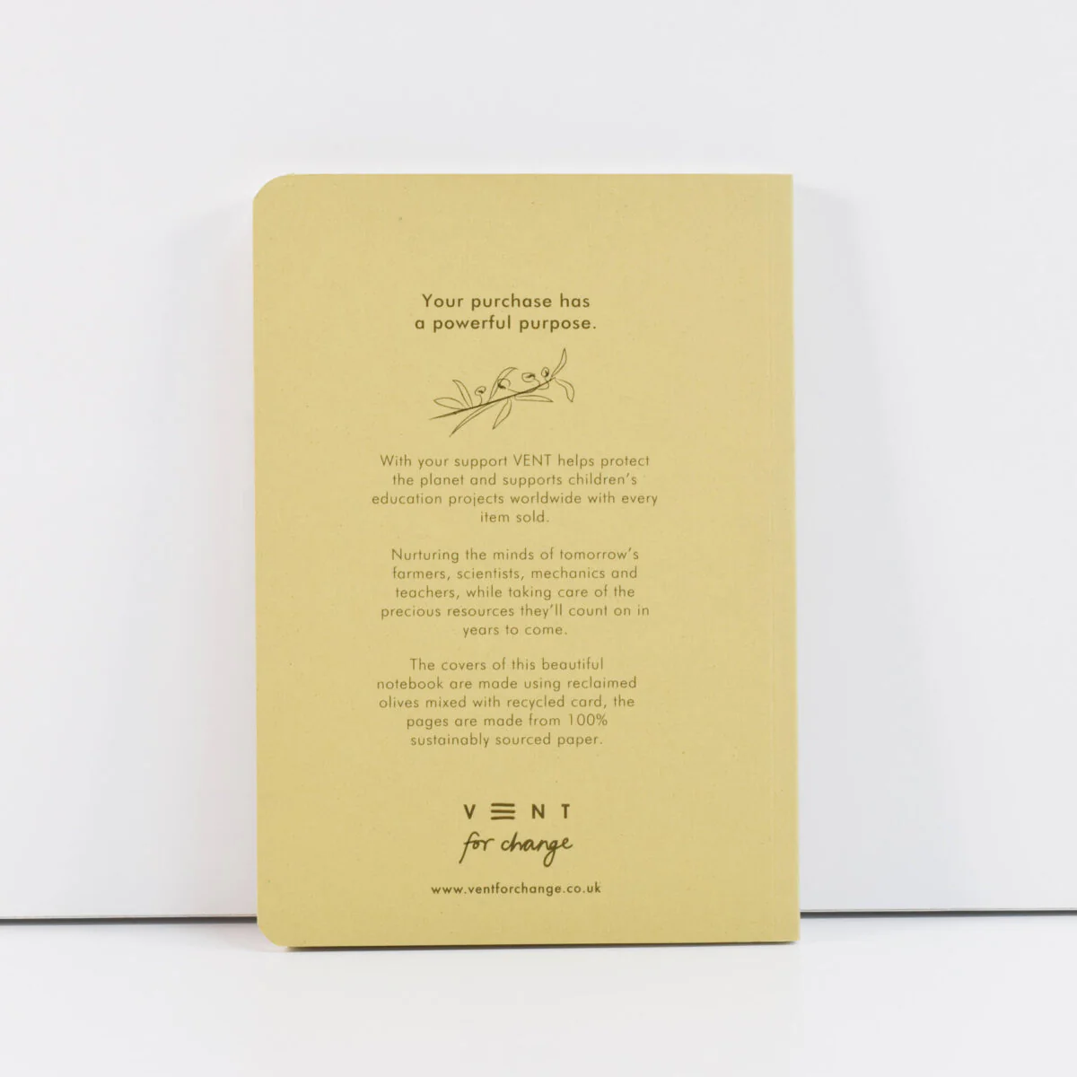 Vent For Change Enviro A5 Notebook – Made from Olives – 6" x 8" – 120 Pages - Image 4