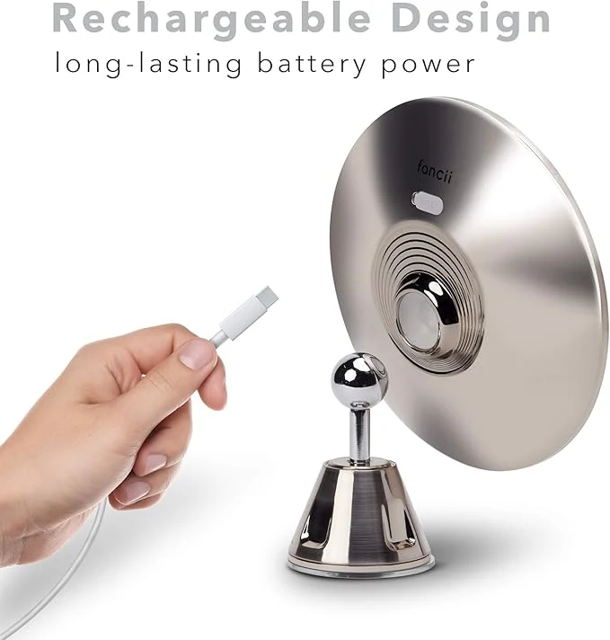Fancii Lana LED Lighted 10X Magnifying Makeup Mirror – Rechargeable | Dimmable – 8" - Image 2