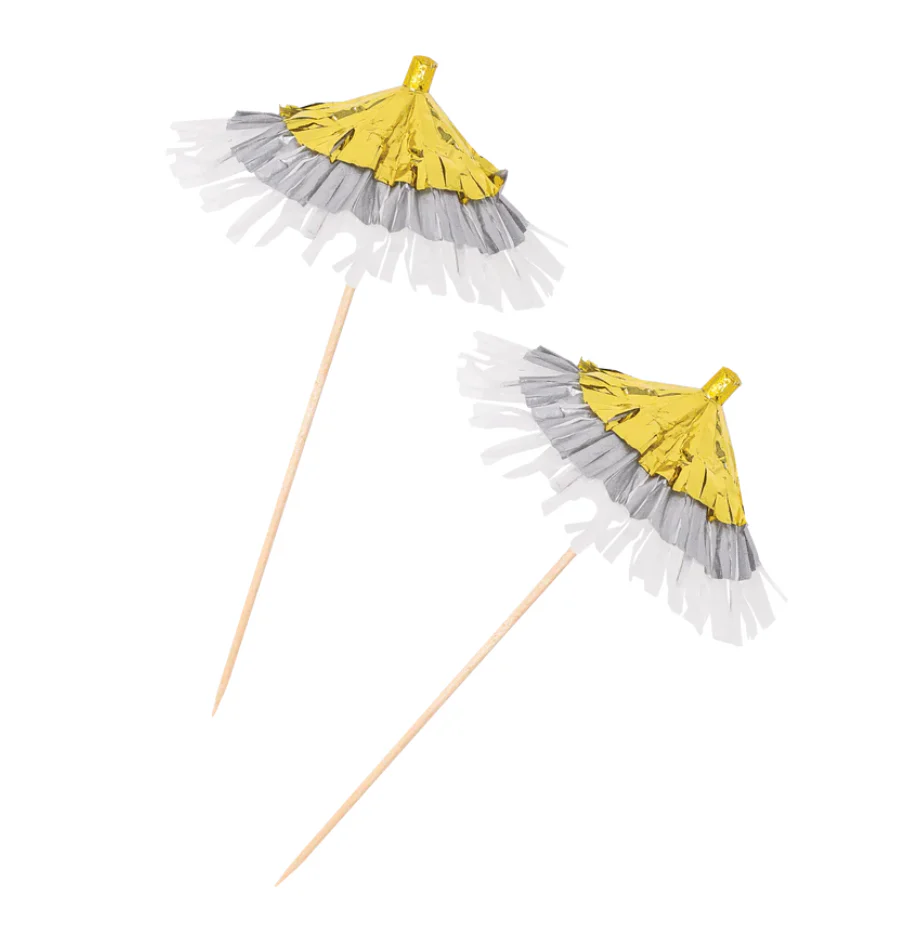 Fancy Umbrella Foil Party Picks  – 12pk - Image 2