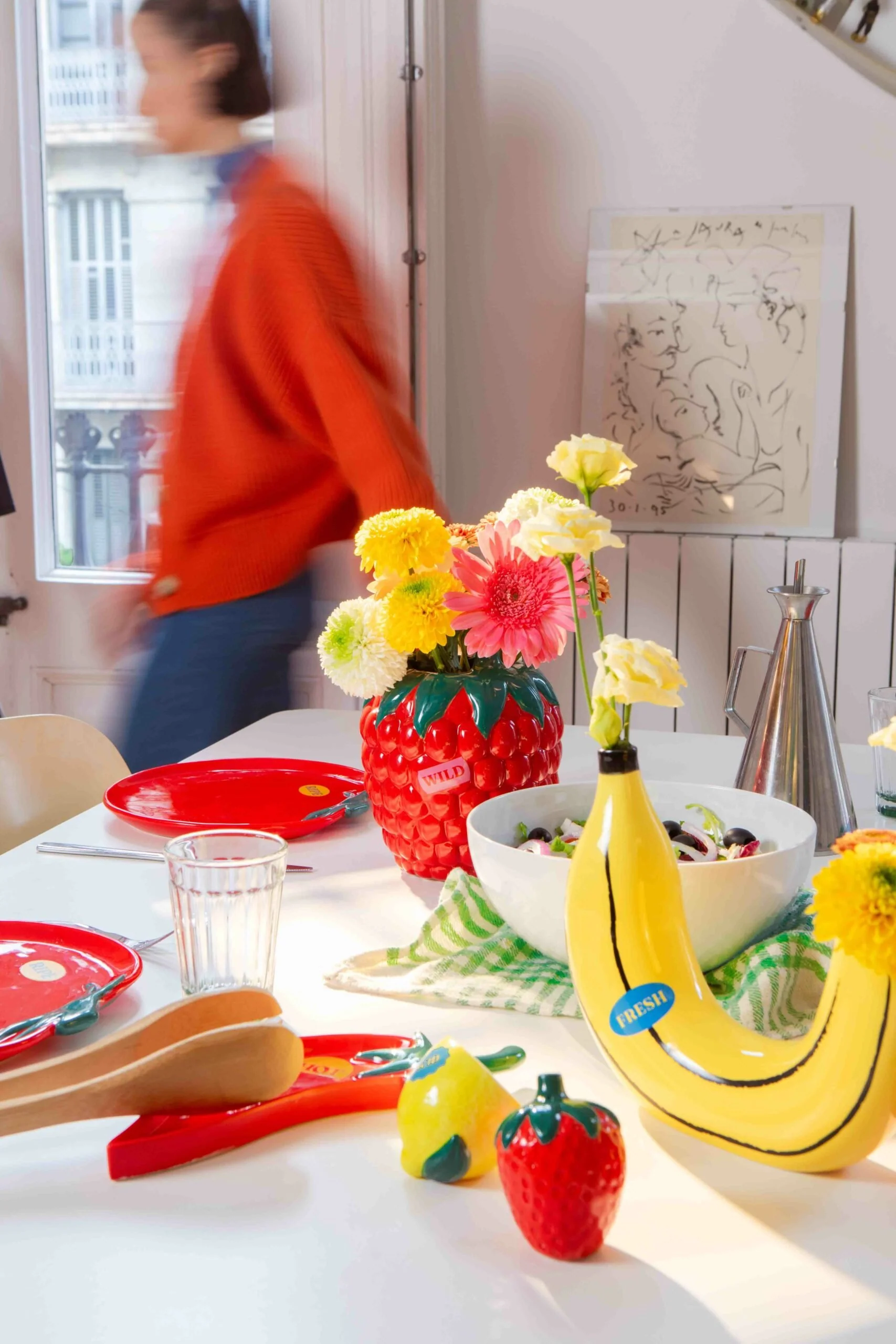 Farmers' Market Banana Ceramic Flower Vase - Image 3